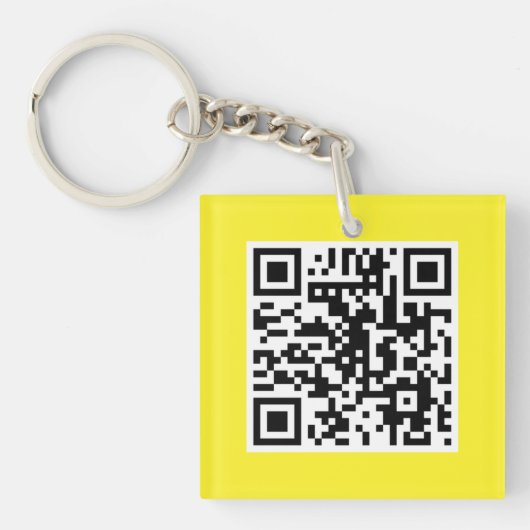 Porte-clés Porte - clé personnalisé CODE QR jaune (Devant)