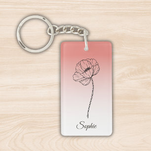 Porte-clés Porte - clé personnalisé de la fleur de naissance