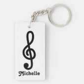 Porte-clés Porte - clé personnalisé de note de musique de (Dos)