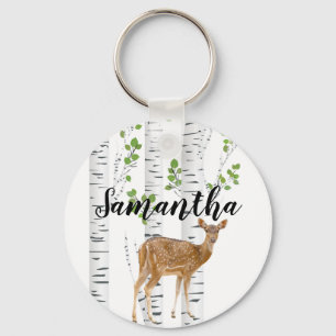 Porte-clés Porte - clé personnalisé Deer Doe Buck Woodland Hu