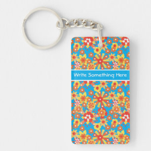 Porte-clés Porte - clé personnalisé : Ditzy Orange Flowers on