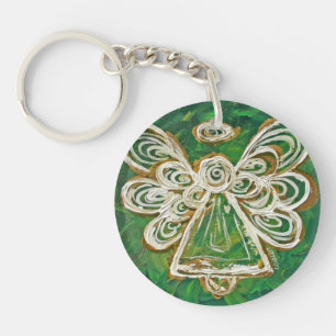 Porte-clés Porte - clé personnalisé Green Guardian Angel