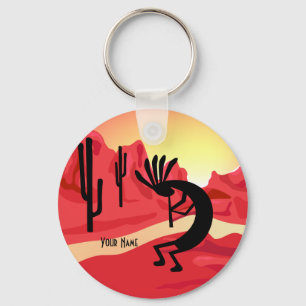 Porte-clés Porte - clé personnalisé Kokopelli Desert Sunset