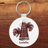 Porte-clés Porte - clé personnalisé marron et blanc (Recto)