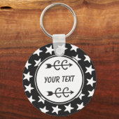 Porte-clés Porte - clé personnalisé Noir Blanc Croix (Recto)