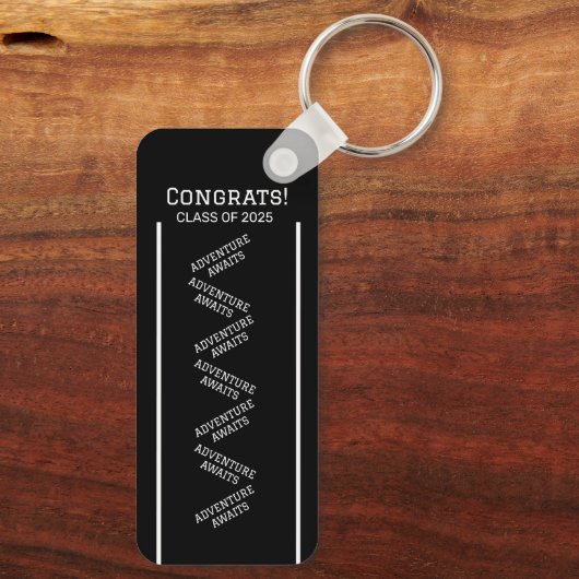 Porte-clés Porte - clé personnalisé noir et blanc (Verso)