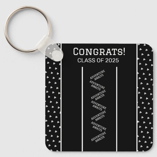 Porte-clés Porte - clé personnalisé noir et blanc (Recto)