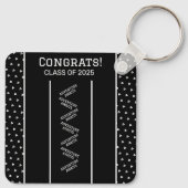 Porte-clés Porte - clé personnalisé noir et blanc (Dos)