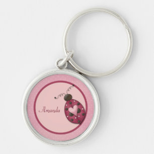 Porte-clés Porte - clé personnalisé Pink Ladybug
