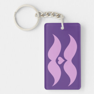 Porte-clés Porte - clé personnalisé Pink Mustaches