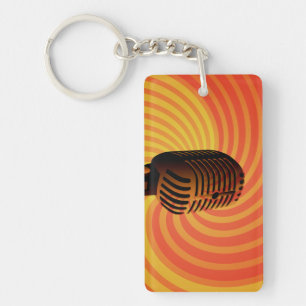 Porte-clés Porte - clé personnalisé Retro Microphone