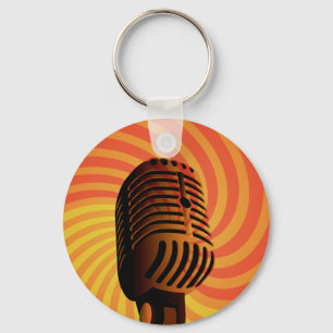 Porte-clés Porte - clé personnalisé Retro Microphone