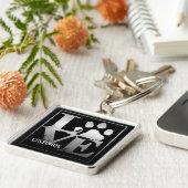 Porte-clés Porte - clé personnalisé Silver Love Paws (Côté)