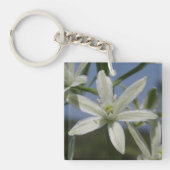 Porte-clés Porte - clé photo à fleurs blanches (Devant)