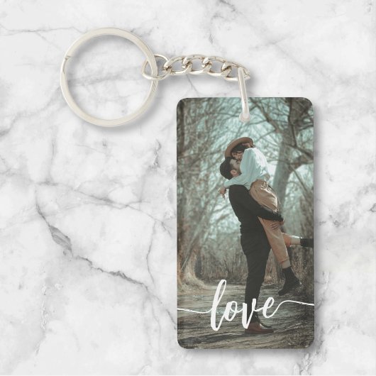 Porte-clés Porte - clé photo Love Brush Script