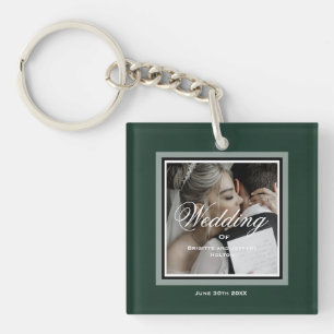 Porte-clés Porte - clé photo mariage personnalisable Emerald