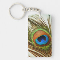 Porte - clé photo Peacock Feather