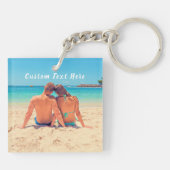 Porte-clés Porte - clé photo personnalisé avec texte (Dos)