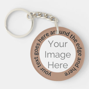 Porte-clés Porte - clé photo personnalisé - Mocha mousse Text