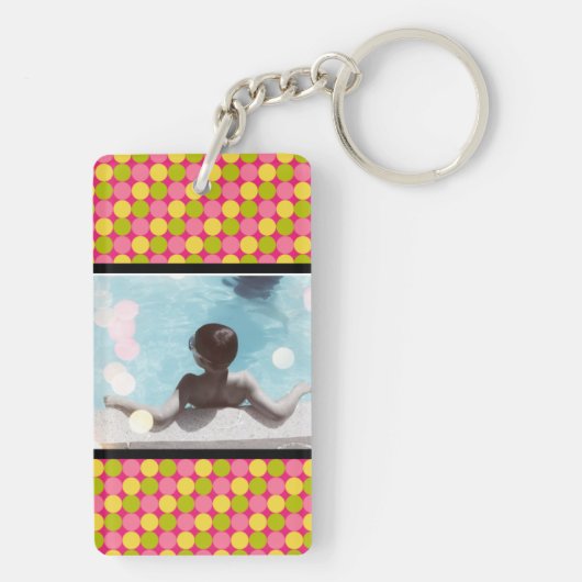 Porte-clés Porte - clé photo Raspberry Polka Dot (Dos)