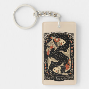 Porte-clés Porte - clé Pisces Celestial Zodiac Art