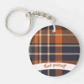 Porte-clés Porte - clé Plaid Orange personnalisé (Devant)