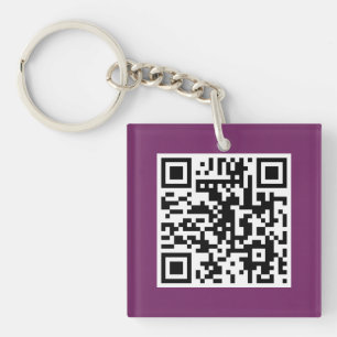 Porte-clés Porte - clé pourpre de coutume de CODE de QR