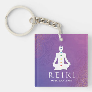 Porte-clés Porte - clé pourpre de Reiki de mandala