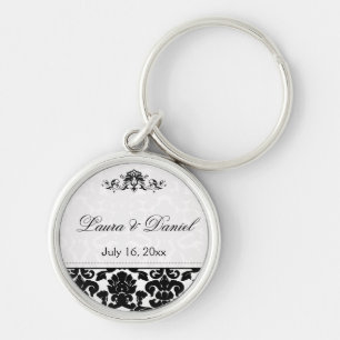 Porte-clés Porte - clé Premium Damask noir et blanc