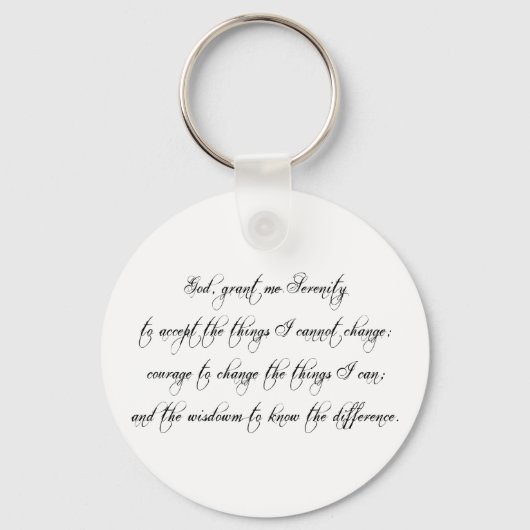 Porte-clés Porte - clé - Prière de sérénité (Recto)