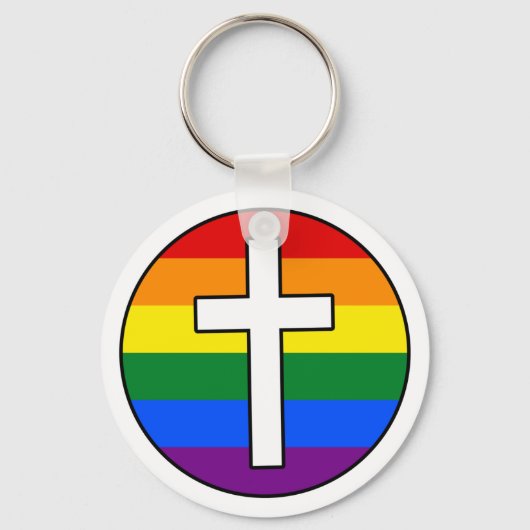 Porte-clés Porte - clé Rainbow Cross (style Bouton) (Recto)