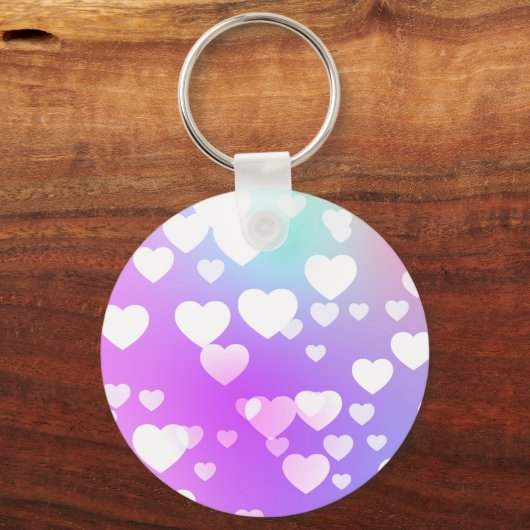 Porte-clés Porte - clé Rainbow et coeurs (Verso)