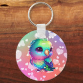 Porte-clés Porte - clé Rainbow et coeurs (Recto)