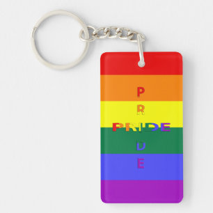 Porte-clés Porte - clé Rainbow Pride Rectangle (double face)