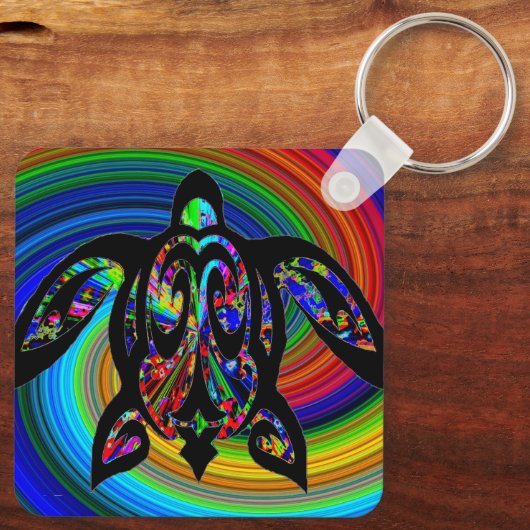Porte-clés Porte - clé Rainbow Turtle (Verso)