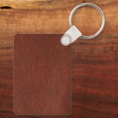 Porte-clés Porte - clé Rectangle en cuir métallique (Verso)