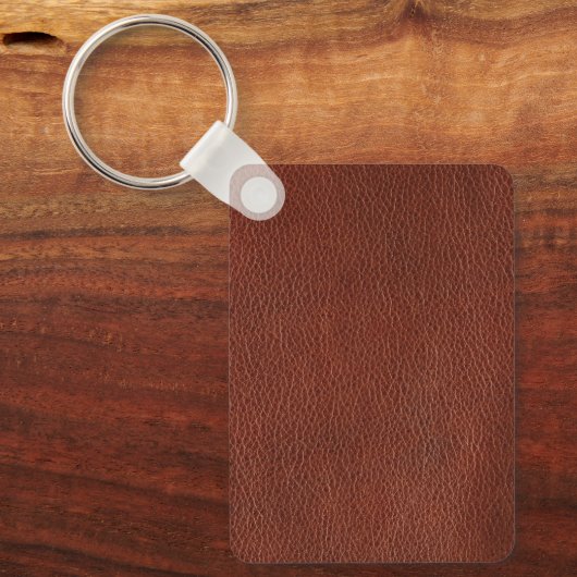 Porte-clés Porte - clé Rectangle en cuir métallique (Recto)