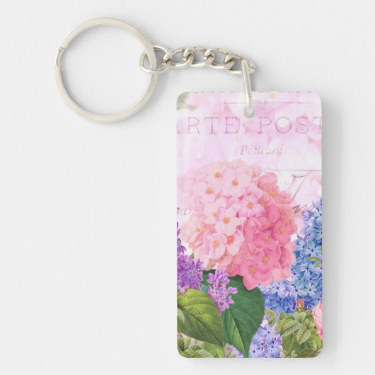 Porte-clés Porte - clé Rectangle Fleurs Redoute (double face) (Devant)