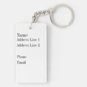 Porte-clés Porte - clé rectangulaire d'Arcylic de plaid (Dos)