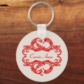 Porte-clés Porte - clé Red Chic Damask (Recto)