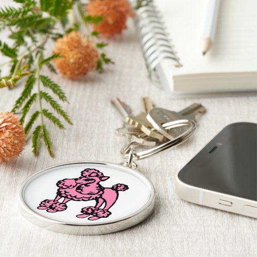 Porte-clés Porte - clé Retro Pink Poodle (Côté)