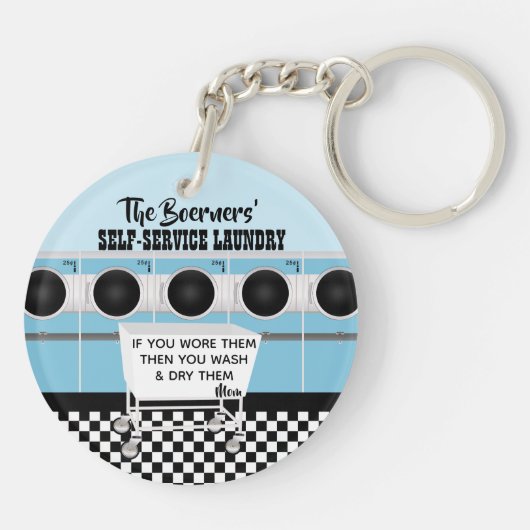 Porte-clés Porte - clé Retro Self-Service Launch Rules (Dos)