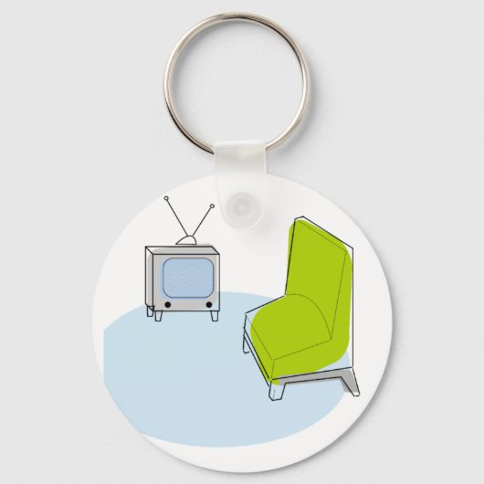 Porte-clés Porte - clé Retro TV & chaise Design (Recto)