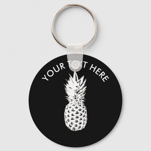Porte-clés Porte - clé rond à ananas personnalisé (Recto)
