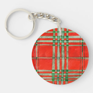 Porte-clés PORTE - CLÉ rond ACrylique RED SCOTT TARTAN