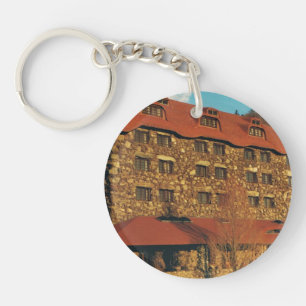 Porte-clés Porte - clé rond avec la photo d'auberge de parc
