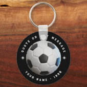 Porte-clés Porte - clé rond de l'équipe de football noir et b (Recto)