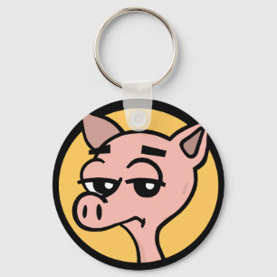 Porte-clés Porte - clé ROND DE PIG DE CARTOON FUNNY