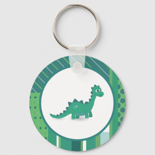 Porte-clés Porte - clé rond dinosaure en bleu/vert