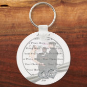 Porte-clés Porte - clé rond Mariage blanc Coeurs (Recto)